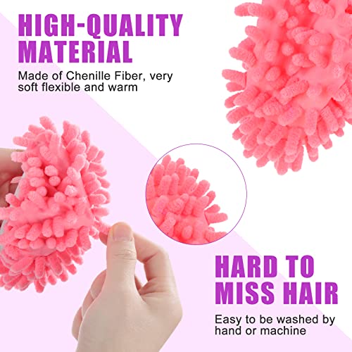 Xtinmee 30 Pairs (60 Pieces) Mop Slippers Shoes for Cleaning Floor, Microfiber Shoes Cover Mop Socks Duster Slippers Cover for Foot Dust Hair Cleaners Women, 6 Color
