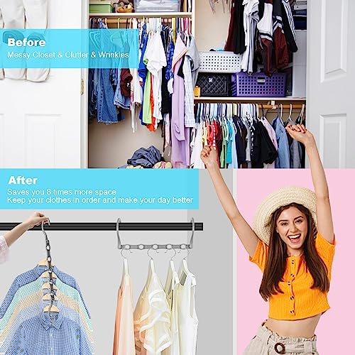 10 Pack Space Saving Hangers, Closet Organizers & Storage for Clothes, Gray - color: Gray