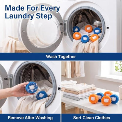 3Pcs Mix Colors Reusable Hair Remover for Washing Machine and Dryer - Laundry Ball Catcher for Clothing, Dog, Cat, Pet Lint Removal
