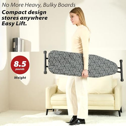 Ironing Board 43''x13'', 7 Adjustable Heights, Compact Design Saves Space - size: 43"L x 13"W