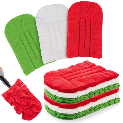 12 Pcs Reusable Duster Refills Washable Pads, Red,White,Green - color: Red, White, Green