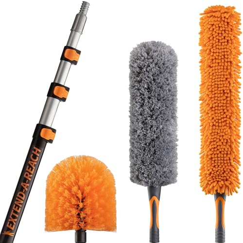 20 Foot High Reach Duster Kit with 4-12 ft Telescopic Extension Pole - size: 12 feet