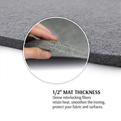 Extra Large Wool Pressing Mat 22" x 60" with Carrying Case – 100% New Zealand Wool Ironing Pad for Quilting, Sewing & Embroidery – Heat Retaining & Double-Sided Pressing Surface - color: 22" x 60"