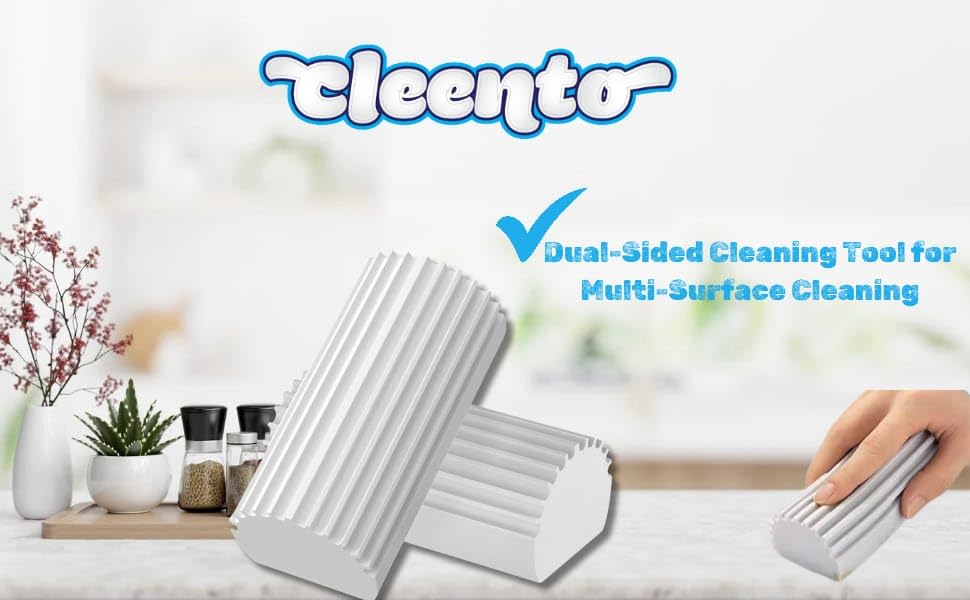 Damp Duster Cleaning Sponge, Multi-Surface Dust Cleaner Magic Eraser for Blinds, Hair, Glass, Mirrors, Car, Baseboards & Window Grooves - All Purpose, Reuseable Household Supplies (2 Pack) - size: 2 Pack