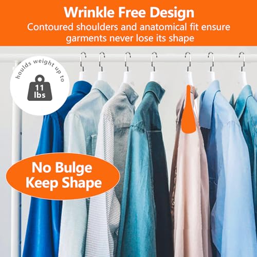 DEDU Suit Hangers for Men 40 Pack, Extra Wide Suit Hanger Non Slip Width 17.7", Thick Plastic Coat Hangers White with Metal Hook - color: White-40