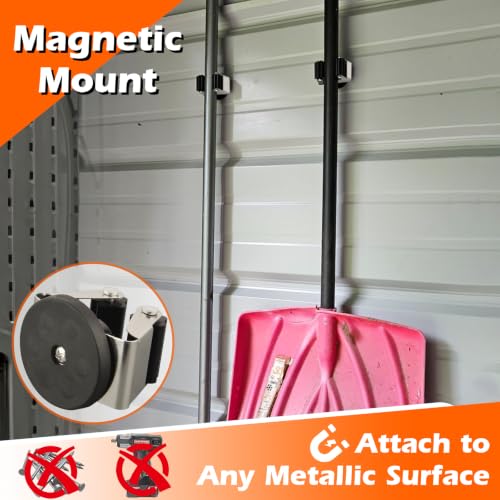 4 Pack Magnetic Mop Broom Holder, Heavy Duty Magnetic Mop Hanger for Refrigerators, Magnetic Mount Mop Broom Holder for Laundry Room Garage Kitchen Workshops Metal Shed - size: 4 Pack Magnetic Mop Broom Holder
