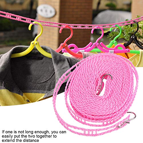 Bnineteenteam Clothesline,Clothes Drying Rope Windproof Travel Clothesline for Indoor Outdoor Laundry Clothesline for Camping Travel & Home Use - color: 2pcs-pink