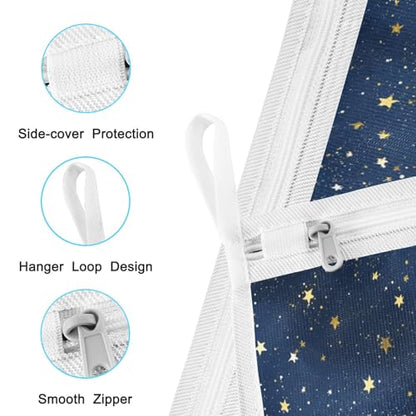 Mesh Laundry Bags Lingerie Bags for Washing Delicates 2 PCS Wash Bag with Zipper Small and Medium Washable Blue Stars - color: Blue Stars