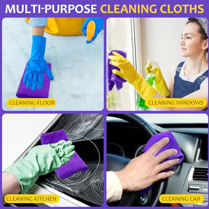 Nuenen Car Microfiber Clean Cloths, Purple, 16 x 16 Inch, 60 Pcs - color: Purple, size: 16 x 16 inches