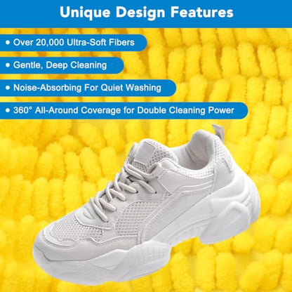 Dntorx 2 PCS Shoe Washing Machine Bags for Washer and Dryer with Outer Mesh - color: Yellow+Blue (with Outer Mesh)