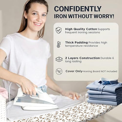 UniSimp Small Ironing Board Cover and Pad 12.5"x30" Small Iron Board Cover with Padding,Tabletop Mini Ironing Board Cover and Pad Small Size, Cotton Canvas, Heat Resistant, Drawstring Taupe - color: Taupe, size: 12.5" x 30"