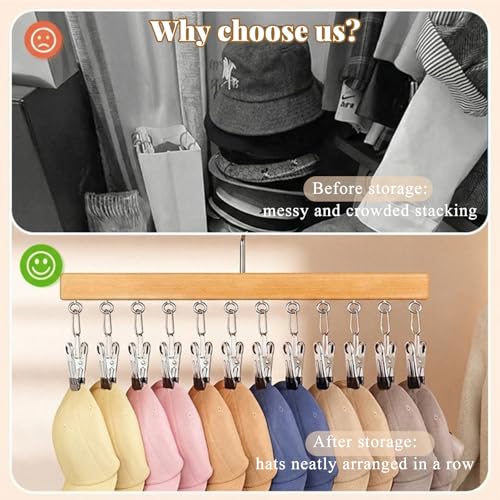 Space-Saving Hanging Closet Organizer with 12 Sturdy Clips, 360° Rotating Multi-Purpose Hanger for Jeans, Leggings, Scarves, Socks & Hats - Maximize Closet Storage (1 Pack)