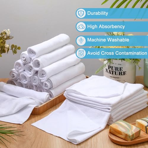 Nuenen Car Microfiber Clean Cloths, White, 16 x 16 Inch, 60 Pcs - color: White, size: 16 x 16 inches