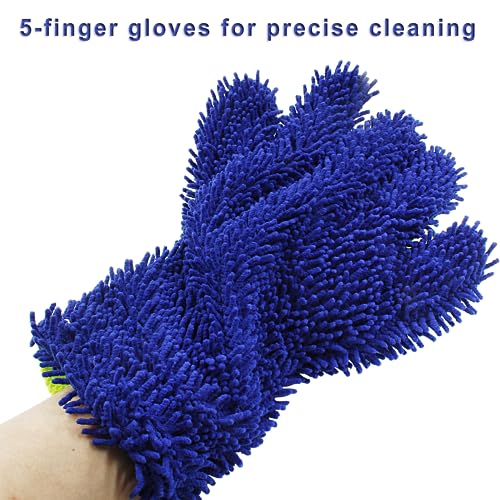 BokWin 2-Pack Car Wash Mitt, Blue - color: Blue