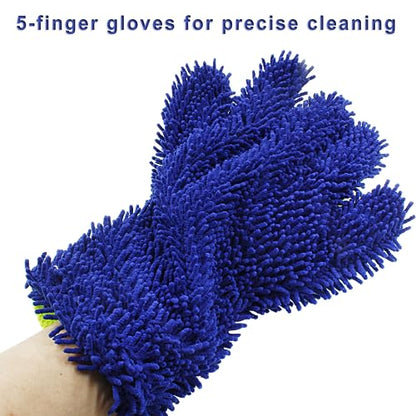 BokWin 2-Pack Car Wash Mitt, Blue - color: Blue