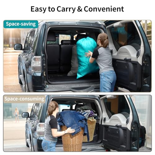Travel Laundry Bags 2 Pack - Dirty Clothes Travel Bag for Cruise, 24x36 in - color: 2-Pack, Blue & Gray