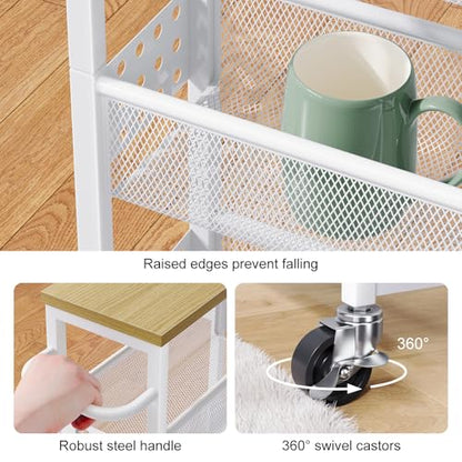 Laundry Room Slim Rolling Cart with Wheels for Between Washer and Dryer Gap - color: Light White, size: 9.1″ Wide