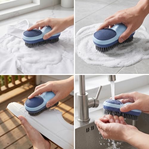 Dual Sided Soft Bristle Cleaning Brush, Iceberg Blue