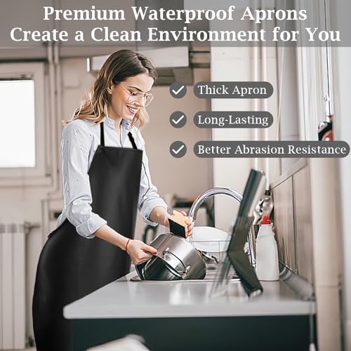 PEASUG Waterproof Butcher Apron Adjustable 43x23 Inch for Kitchen Garden