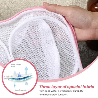 2 Pack Large Bra Laundry Bags for Washing Machine, Brassiere Wash Bags for Laundry, Lingerie Bag for Washing Delicates, Pink Bra Washer Protector