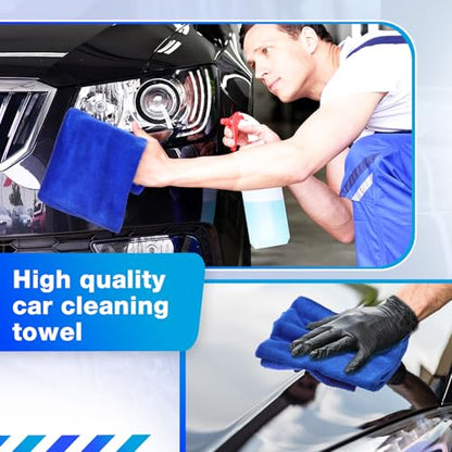 Nuenen Car Microfiber Clean Cloths, Blue, 16 x 16 Inch, 60 Pcs - color: Blue, size: 16 x 16 inches