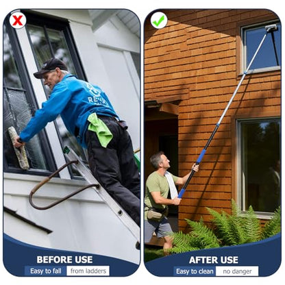 3.3-8 FT Telescopic Extension Pole Aluminum Paint Roller & Cleaning Pole - size: 8 Ft Blue