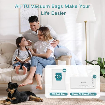 12 Pack TU Dust Bags for Miele Pure Air TU 3D Vacuum Cleaners Bag - size: Air TU-S1/L1 Series Bags 12 Pack