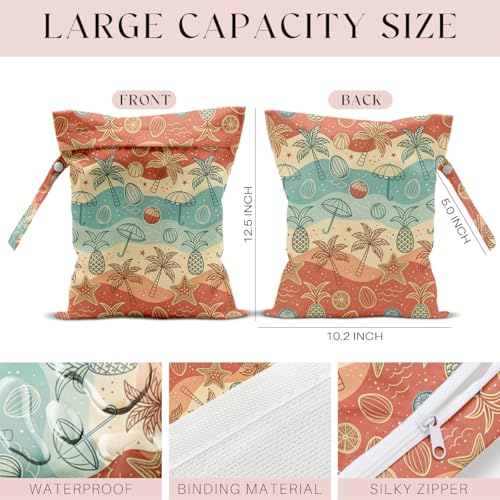 Wet Bag for Swimsuit, Beach Travel Essentials Wet Dry Bag, for Sunscreen Toiletry Dirty Clothes Yoga Gym Diaper, Friends Summer Beach Vacation Gifts. Beach vacation - color: Beach Vacation