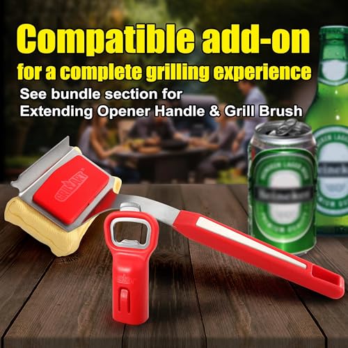 GRILLART Bristle-Free BBQ Grill Brush – Safe & Durable Cleaning Tool for Gas, Charcoal, Cast Iron & Stainless Steel Grates – Heat-Resistant Scraper Brush with Reusable Head & Hanging Loop - color: Tangerine