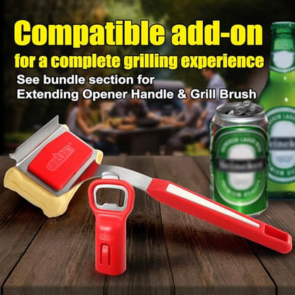 GRILLART Bristle-Free BBQ Grill Brush – Safe & Durable Cleaning Tool for Gas, Charcoal, Cast Iron & Stainless Steel Grates – Heat-Resistant Scraper Brush with Reusable Head & Hanging Loop - color: Tangerine