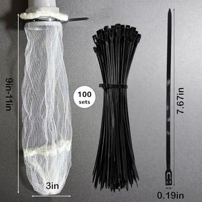 100 Pack Upgraded Lint Traps for Washing Machine Hose with Double-Layer Bottom Filter - Pet Hair Remover & Drain Hose Filter to Prevent Clogs, Universal Laundry Lint Snare for Washer