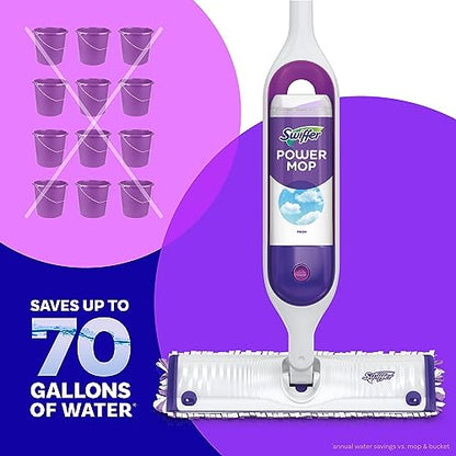 Swiffer PowerMop Liquid Floor Cleaner Refills, Solution for Power Mop, Fresh Scent, 2 Count Mopping Fluid Replacement Bottle, Spray Mops Cleaning Juice, No Bucket Needed, Multi-Surface and Wood - size: 25.35 Fl Oz (Pack of 2)
