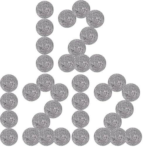 Stainless Steel Scrubber Scrubbing Scouring Pad Sponges Clean Pot Pan and Steel Wool for Kitchen Bathroom (Pack of 3) - size: 12Pcs Metal Scrubber (Pack of 3)