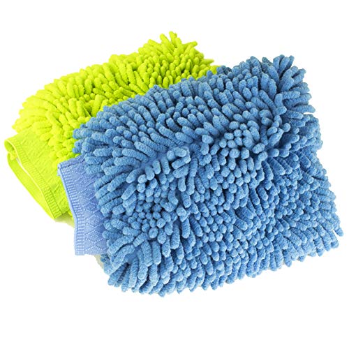 Zwipes Chenille Microfiber Premium Scratch-Free Car Wash Mitt, 2-Pack, Color may vary - size: 2 Wash Mitts