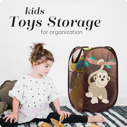 Handy Laundry Collapsible Mesh Pop Up Laundry Hamper 14 x 13 x 24 in - color: Monkey