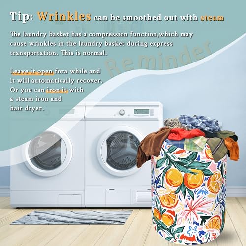 Fruit Orange Laundry Basket Oxford Cloth Foldable Hamper 18.9x16.5 Inch - color: Hawaii Tropical Orange