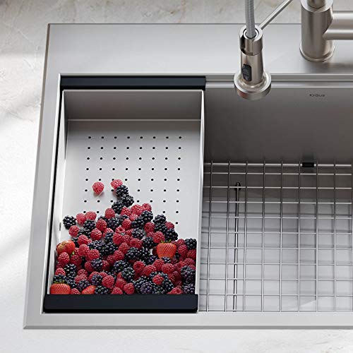 KRAUS Stainless Steel 16.75 in Workstation Sink Colander CS-6 - color: Stainless Steel, style: Colander