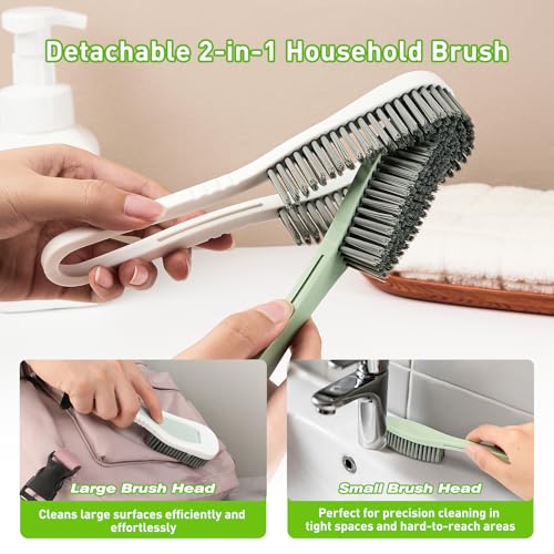 Shoe Cleaning Brush Laundry Brush,Comfort Grip Soft Scrub Brushes for Household Use,Detachable Dual-Use Cleaning Brush Tool - for Clothes Shoes Bathroom
