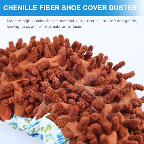 Mop Slippers Shoes Cover Duster - Microfiber Mopping Slippers for Floor Cleaning,Floor Cleaning Tools, Washable Reusable Mop Shoes Microfiber Foot Socks (2 Pairs)