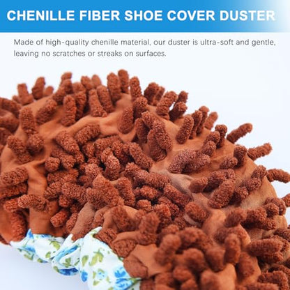 Mop Slippers Shoes Cover Duster - Microfiber Mopping Slippers for Floor Cleaning,Floor Cleaning Tools, Washable Reusable Mop Shoes Microfiber Foot Socks (2 Pairs)