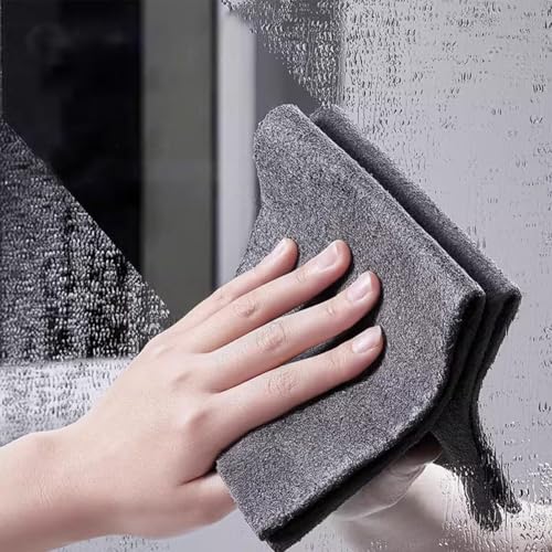 5pcs Magic Glass Wiping Cloths, Mark & Lint Free Cloth, Reusable Microfiber Cleaning Rag for Mirrors and Waterless Printing