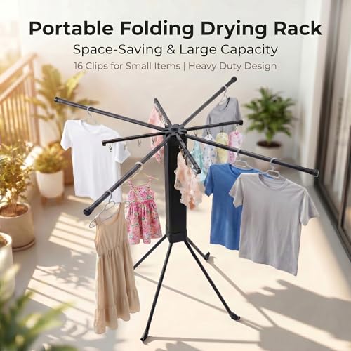 Laundry Drying Rack Collapsible, Foldable Clothes Drying Rack - style: Carbon Steel Four-Legged Stand