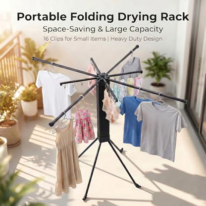 Laundry Drying Rack Collapsible, Foldable Clothes Drying Rack - style: Carbon Steel Four-Legged Stand