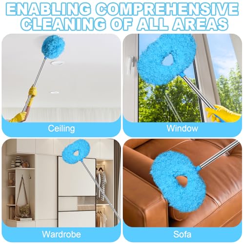 Eunice Ceiling Fan Cleaner Duster with Extension Pole,Blue 4.2FT - color: Blue, size: 4.2FT