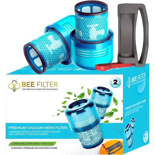 Dyson V15 Filter, 2-Pack Premium HEPA Replacement Filters for Dyson V15 - size: 2 V15 Blue w TRIGGER CLAMP