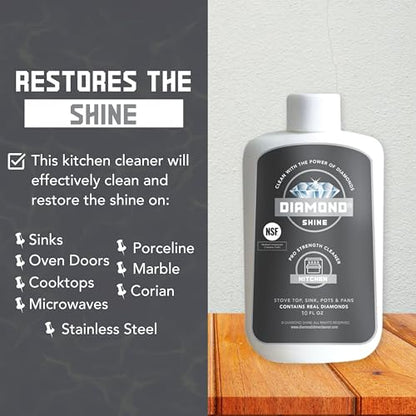 Diamond Shine Ultimate Cooktop Cleaner Combo Pack, 7-Piece Kit – Diamond-Infused Cleaner, Drill Brush & Scrub Pads for Smooth Top, Ceramic, Electric, Gas & Induction Ranges