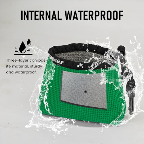 Waterproof Golf Club Cleaner Bag and Golf Ball Washer with Clip,Green - color: GREEN