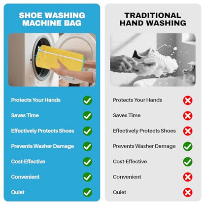 Shoe Washing Machine Bag: Laundry Shoe Bag Keeps Clean - Reusable Shoe Washing Bag for Sneaker Tennis Shoes Unstain Cleaner Kit(Yellow 2 Pcs) - color: Yellow