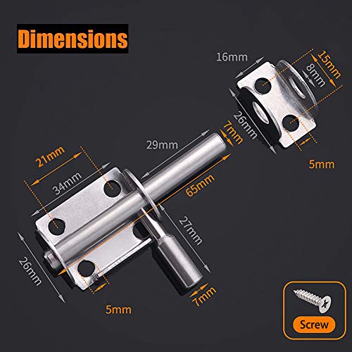Mini Sliding Bolt Gate Latch, 2.6 Inch Heavy Duty Stainless Steel Barrel Bolt (2 Pack) OLT with Padlock Hole, Interior Door Latches (2 Pack) - size: 2 Pieces