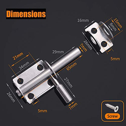 Mini Sliding Bolt Gate Latch, 2.6 Inch Heavy Duty Stainless Steel Barrel Bolt OLT with Padlock Hole, Interior Door Latches (4 Pack) - size: 4 Pieces
